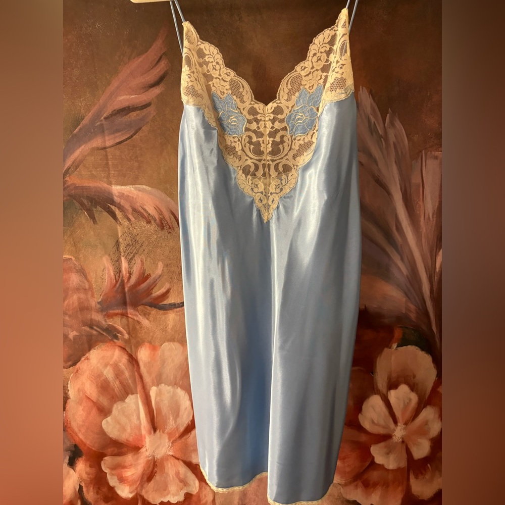 Baby Blue Wendy Ann Satin Nightgown